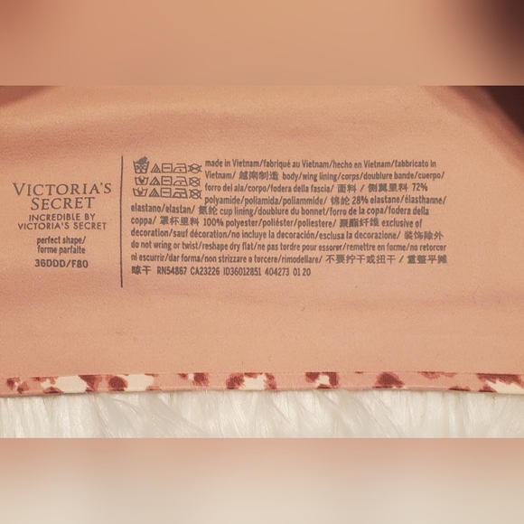 Victoria Secret Incredible Perfect Shape Underwire Tan Leopard Print Bra 36DDD - Picture 7 of 7